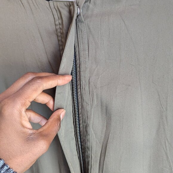 Soia & Kyo Bia Bonsai Green Modal Satin Unlined Long Bomber Jacket - Picture 8 of 12